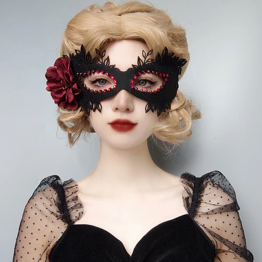 Halloween Game Masquerade with Diamond Mask Half-face Princess Adult Mask Party Photo Props