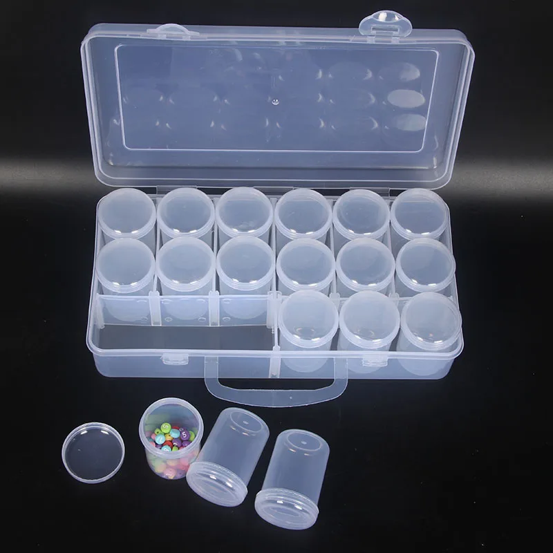 

Новая вместительная бутылка для хранения алмазной живописи с 18 ячейками 5D, банки для аксессуаров с вышивкой, контейнер-Органайзер