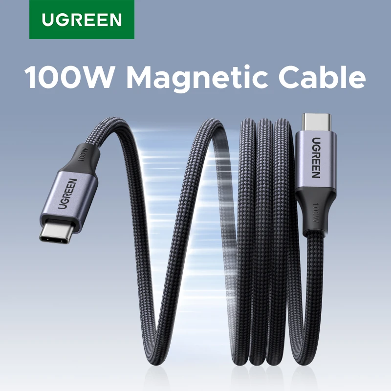 UGREEN Magnetic USB C Cable PD100W 240W Type-C Cable for MacBook Laptop iPhone 17 16 Samsung S26 25 iPad Fast Charger Cord 5A