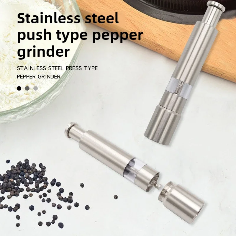 Premium Stainless Steel Manual Spice Grinder-Adjustable Salt & Pepper Mill with Ceramic Core, Durable Kitchen Tool