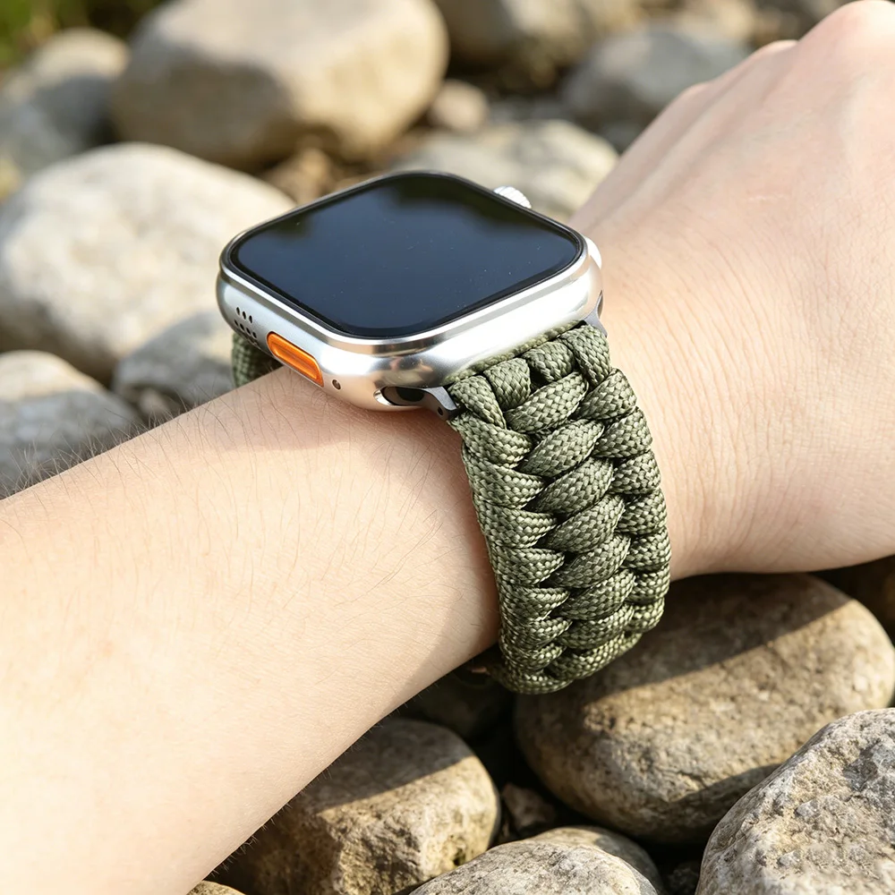 Breathable Hand-Woven Rope Band for Men - Universal Smartwatch Strap