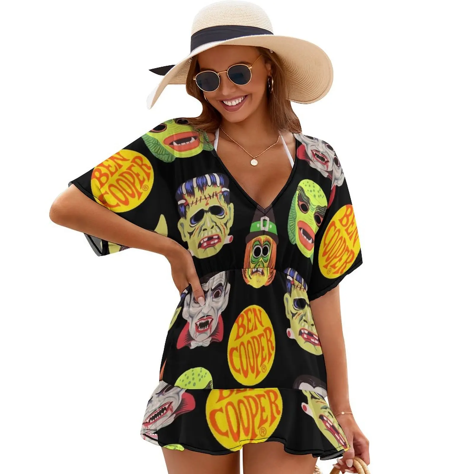 

Vintage Halloween Masks Cover Ups bandage dress Women's summer dresses