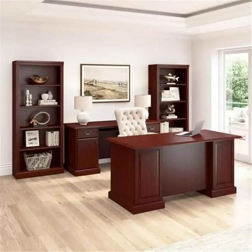 Arlington Computer Desk Storage Keyboard Tray Harvest Cherry Traditional Workspace Professional Office Durable Thermally Fused