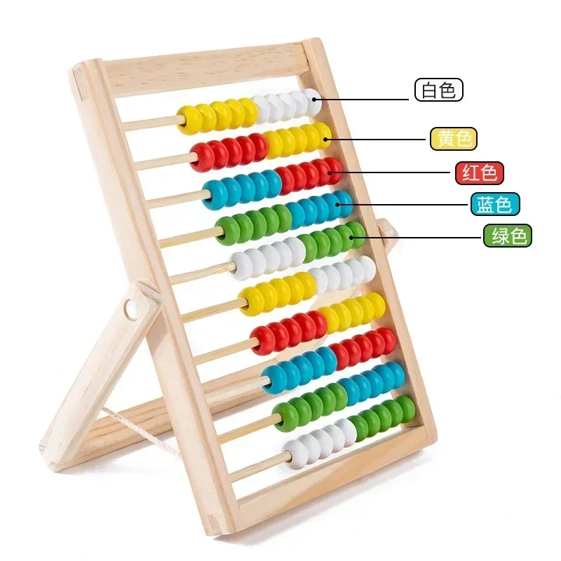 Classic Wooden Educational Counting Toy 100 Beads Preschool Math Learning Toys Montessori Number Arithmetic Abacus Toddler Gift 4