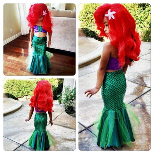 Disfraz de sirena para niña, vestido de sirena Ariel para bebé