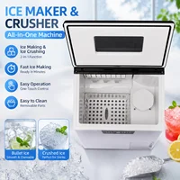 Machine à glaçons ZBS-20 2-en-1 pour glace pilée et glaçons carrés, écran LCD clair, production de 30-40 kg/jour, pour la maison et les cafés 1