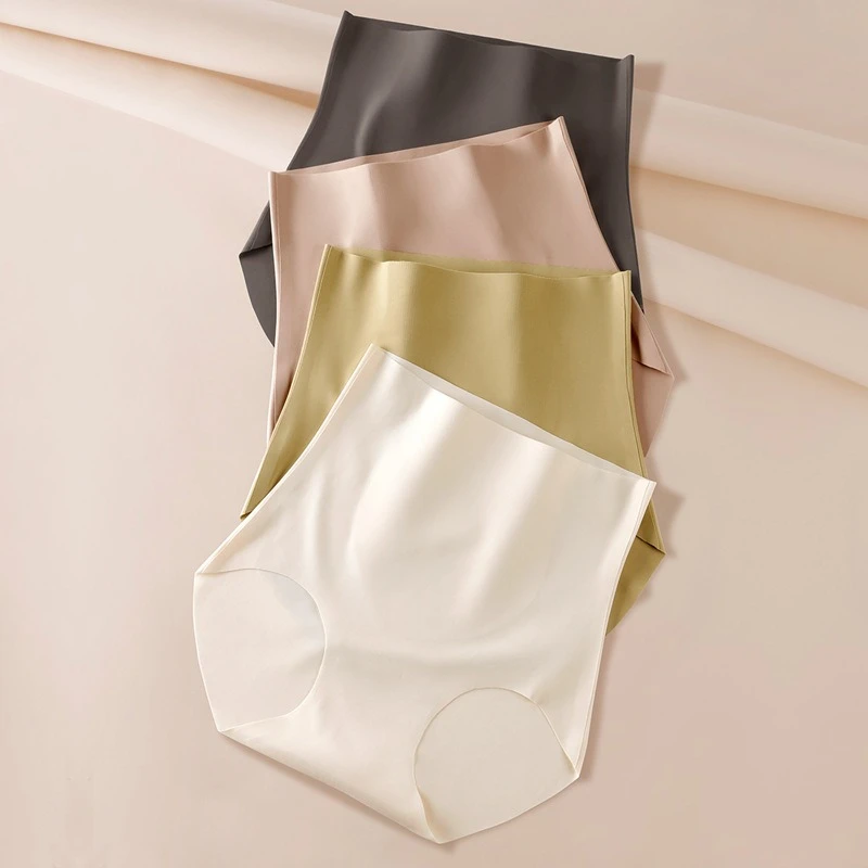 Seamless Milk Skin High Waist Abdomen Control Panties For Girl Large Size 7A Antibacterial Sports Triangle Body Shaper Underwear