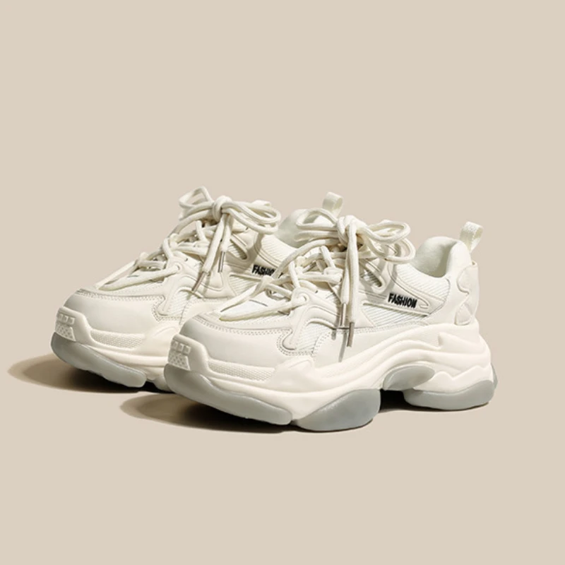 

Женские кроссовки на толстой подошве, простые дышащие кроссовки, увеличивающие рост, модная повседневная женская обувь на осень, новинка 2023