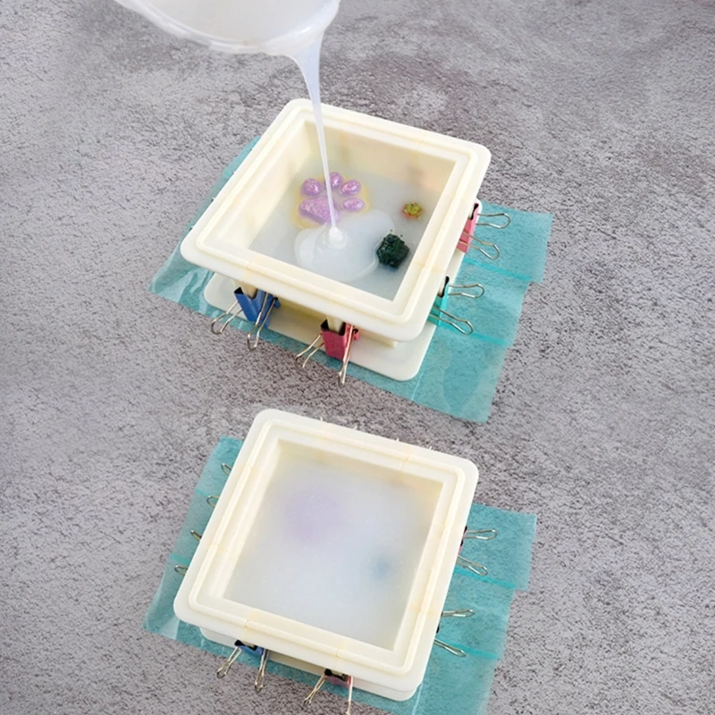 Verstelbare Mold Behuizing Plastic Frame Siliconen Diy Hars Gieten X3UD -