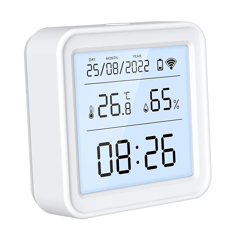 

WIFI Smart Thermometer Humidity Sensor Thermometer Hygrometer Monitor Support Google Assistant Warnings Data Storage