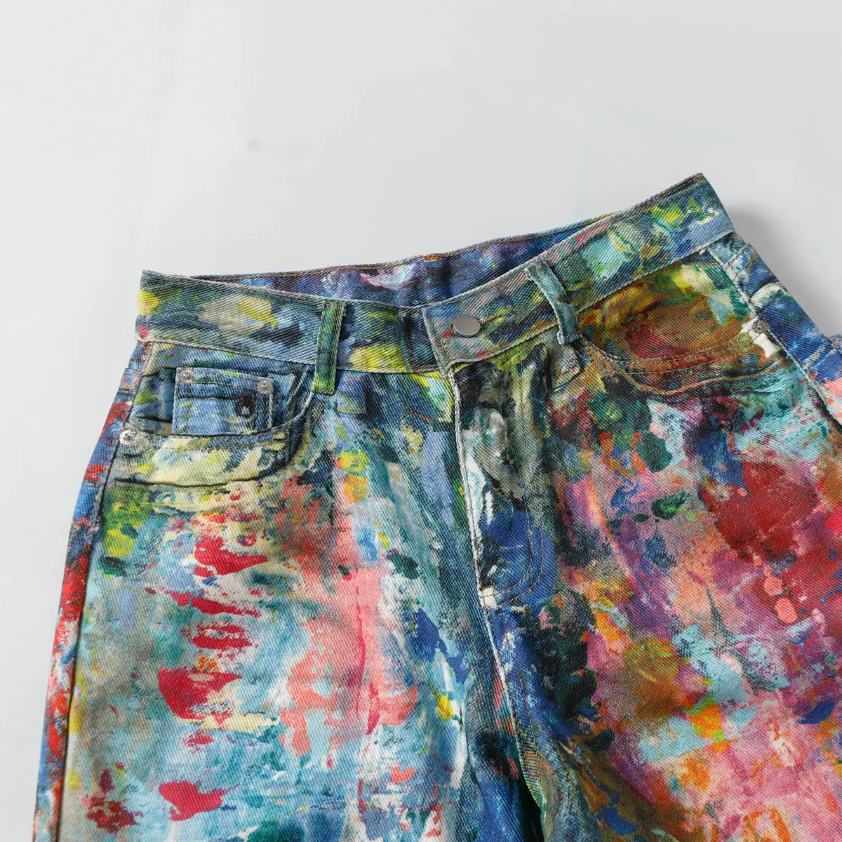 Street Style Graffiti Baggy Jeans - detail