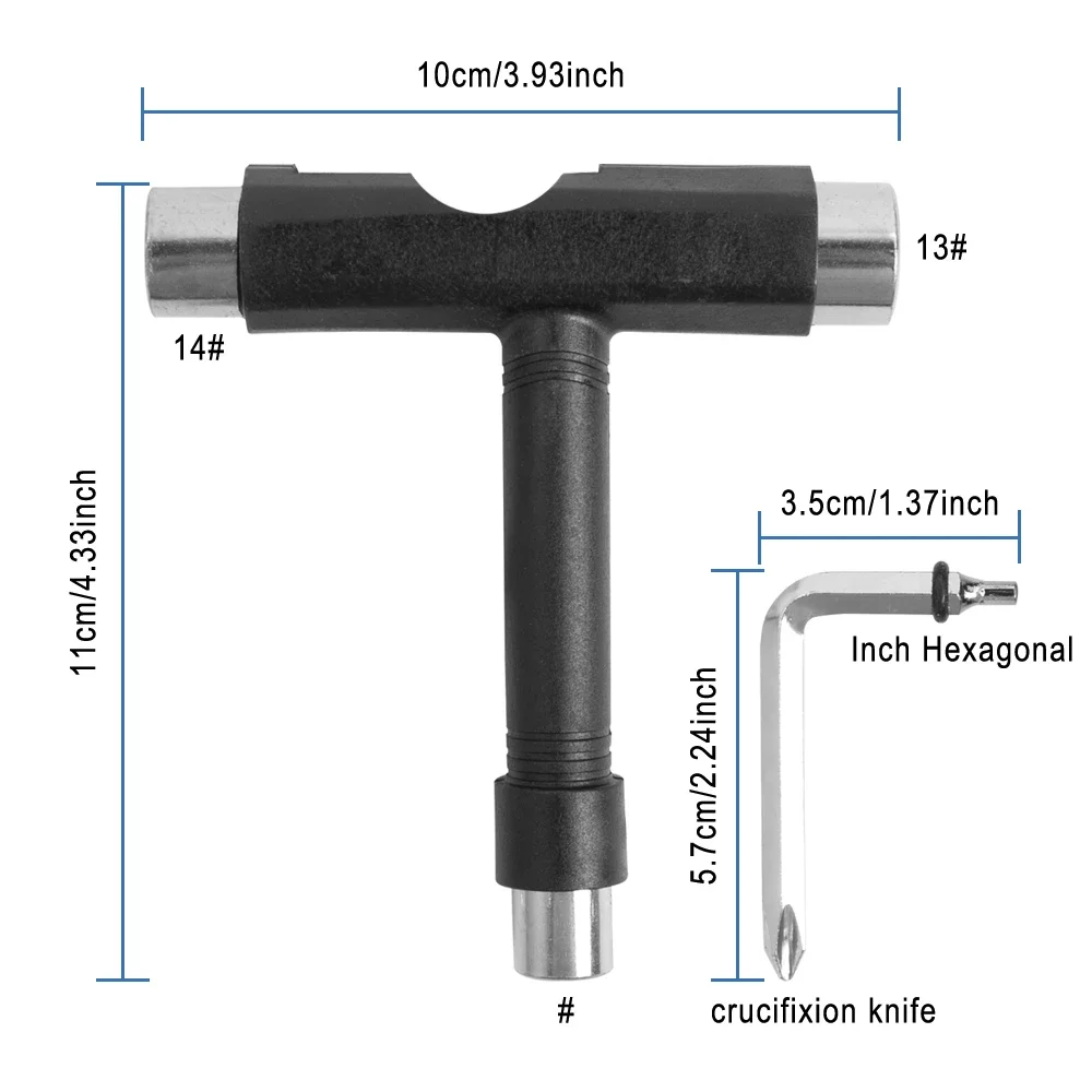 T Form Skateboard Werkzeuge Schraubenschlüssel Skateboard Professionelle T Typ Inbusschlüssel Schwarz Longboard Board Rollschuh Schlüssel Werkzeuge Teile – Detail 20