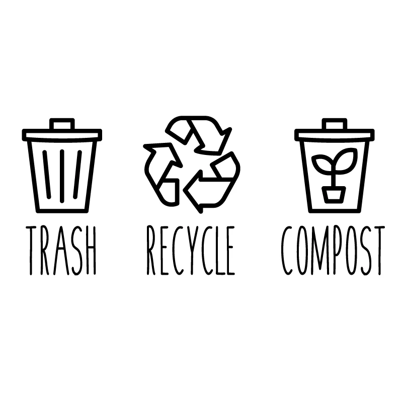 thumbnail image 1 of Basura y reciclaje Basura Papelera Papelera con ruedas Adhesivo de vinilo Calcomanías de abono Lavandería de granja Despensa Organización de cocina Calcomanía, 1 of 5