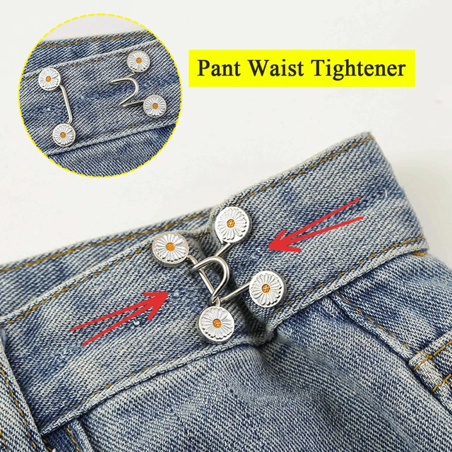 Adjustable Waist Buckle Extender No Sewing Pant Clips Waist Tightener  Button for Jeans Skirts Sleeves Fit Instant Button Pins - AliExpress
