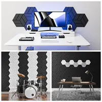 แผงอะคูสติกแบบมีกาวในตัว 12 แพ็ค แผงดูดซับเสียงรูปหกเหลี่ยม แผงกันเสียงเพื่อดูดซับเสียง โฟมกันเสียง สีเทา 6