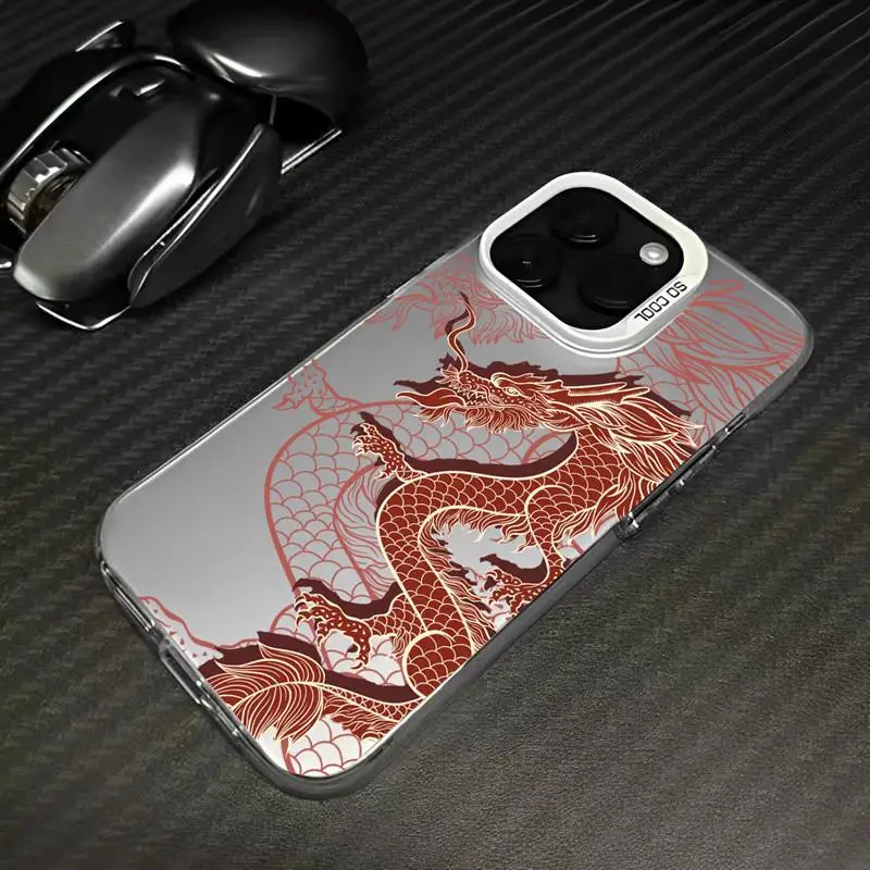 Elegant Chinese Dragon Armor Matte IMD Acrylic Hard Case Cover