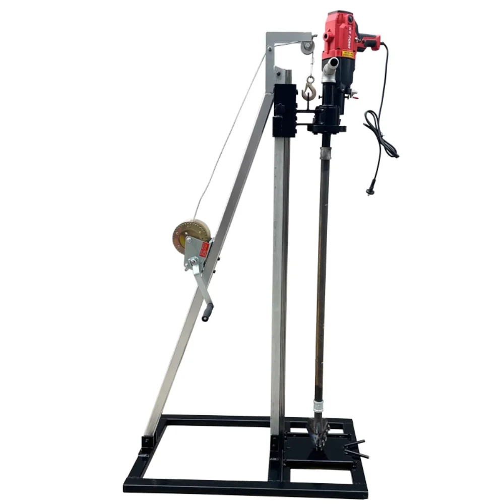 

Customized small portable water well drilling rig 100m two-phase electric well drill artifact hand-cranked vertical drilling rig