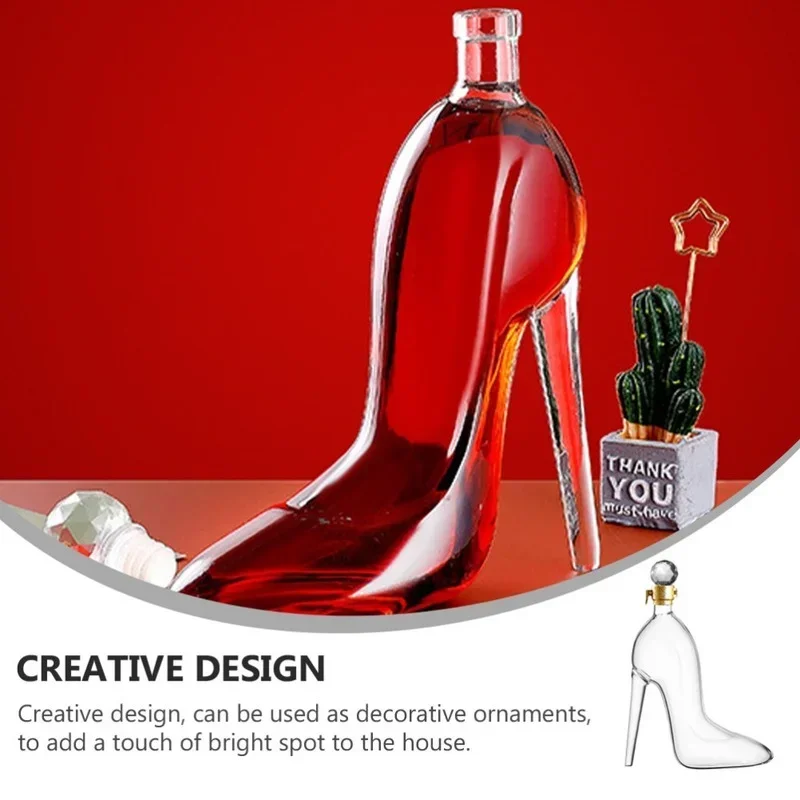 Shaped High-heeled Shoes Wine Shaker Creative Modeling Household Baijiu Red Wine Bottle Glass Empty Bottle Craft