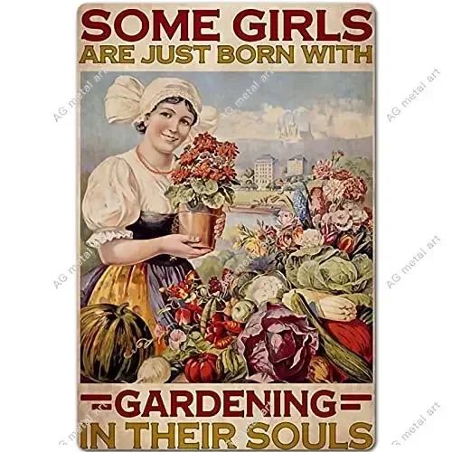 

Vintage Girls Style Retro Art Metal Tin Sign,Some Girls Are Just Born Retro Style Poster, Wall Art Decor Metal Sign Posters