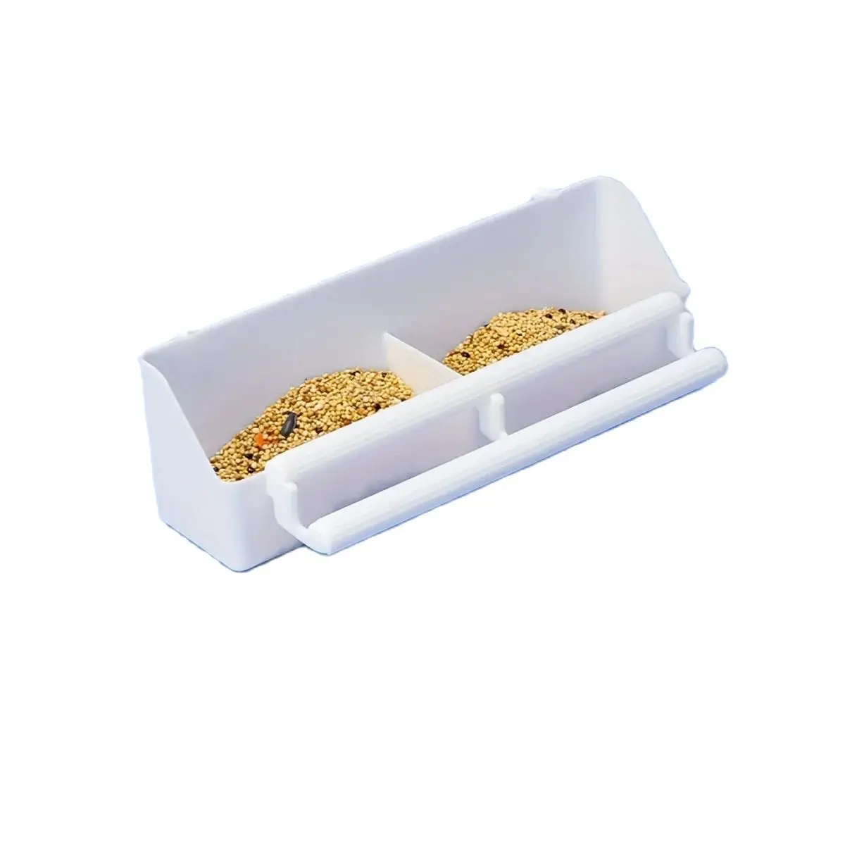 Double Grid Stand Bird Feeding Trough Parrot Feeder