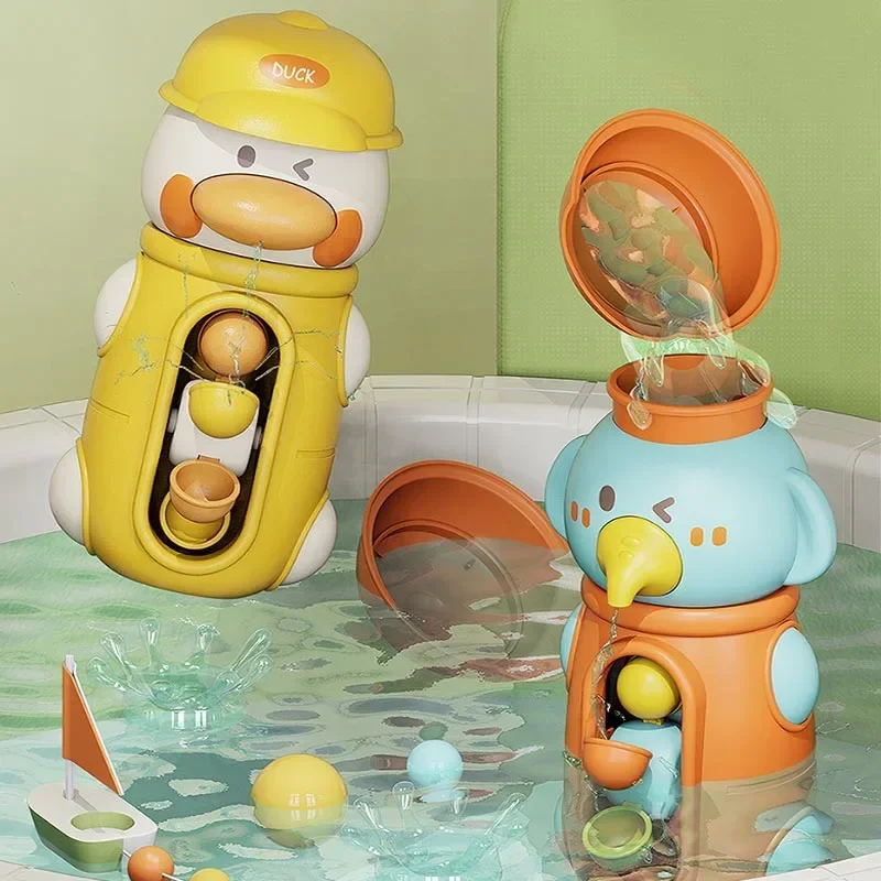 

New Cute Duck/Elephant Baby Shower Bath Toys Children Water Play Spinner with Suction Cup Waterwheel Games for Kid Bathroom