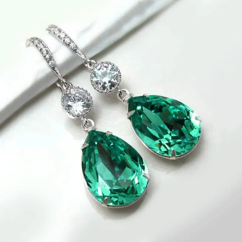 2025 New Colorful Crystal Zircon Bridal Earrings, European and American Personalized Fashion Trend, High End Jewelry - Image 3
