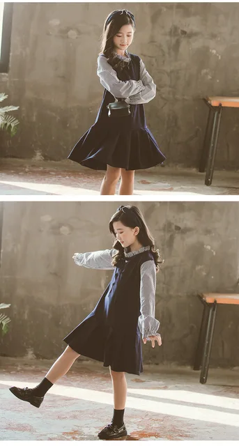 Korean Children's Clothing 2023 Summer Teenager Girl Dress One-piece Dress  Junior Girl long Sleeve Dresses Toddler Girl Dresses - AliExpress