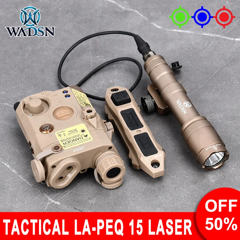 

WADSN PEQ15 UHP Laser Simplified Version Only Laser Function +M300A/M600C Tactical Flashligh+Dual Remote Control Pressure Switch