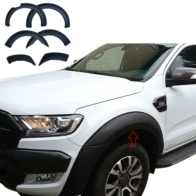 6 Inch Fender Flares Black Mudguards For Ford Ranger T7 Wildtrak 2016