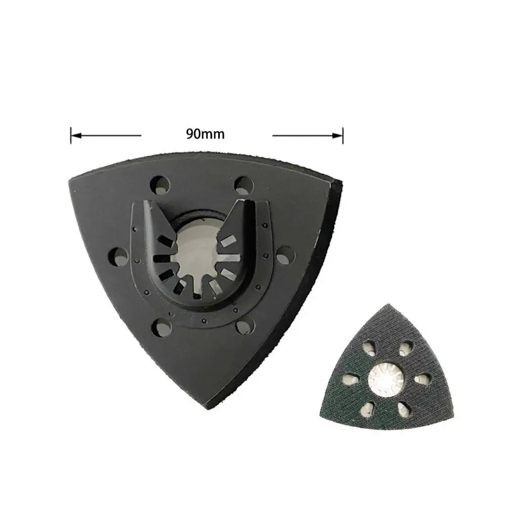 Triangular Sanding Pad 90mm 6 Holes Quick Release Universal Woodworking Multi-Tool Sand Base Accessory
