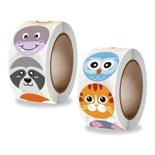 

100PCS Cute Big Eyes Animals Labels Thank You Sticker Sealing Paper Stickers Stationery Supply Decoration Child Scrapbooking