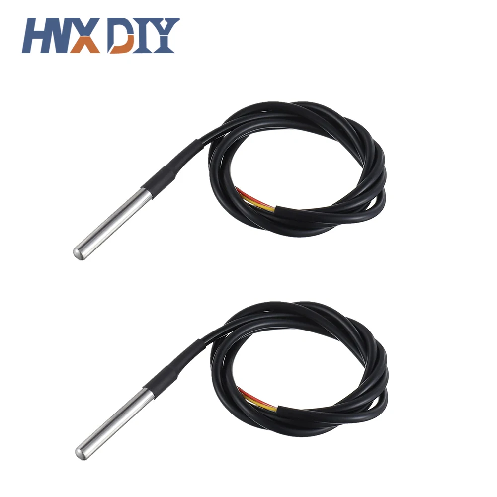 5/10 pcs DS18b20 temperature probe temperature sensor 1M 2M 3M DS1820 Stainless steel package Waterproof 18B20 100cm/200cm/300cm