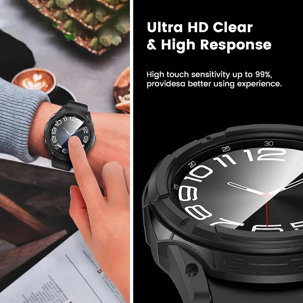 3-in-1 Protective Set: Case, Tempered Glass & Bezel Ring for Samsung Watch 6 Classic