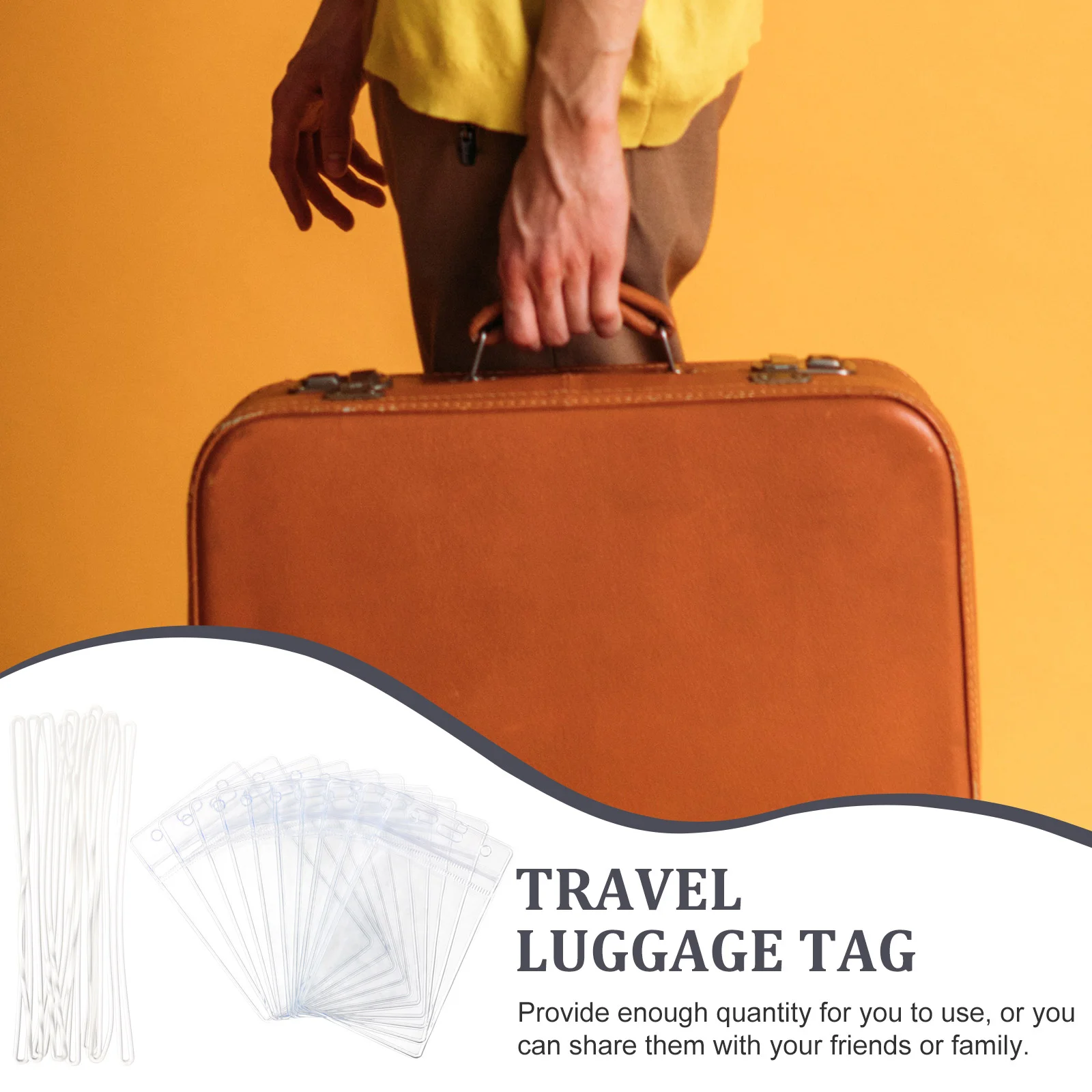 10 Pcs Luggage Tag Holder Vertical Transparent Id Badge Card Protective Cover Travel Accessories Luggage Cover