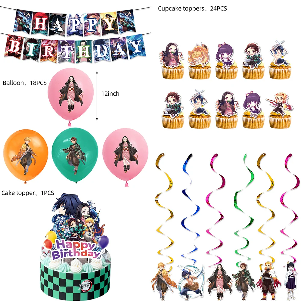Demon Slayer Kimetsu No Yaiba Birthday Party Cutlery Plate Cup Napkin Balloon Anime Baby Shower Decoration Set Supplies Demon Slayer Kimetsu No Yaiba Birthday Party Cutlery Plate Cup Napkin Balloon Anime Baby Shower Decoration Set Supplies