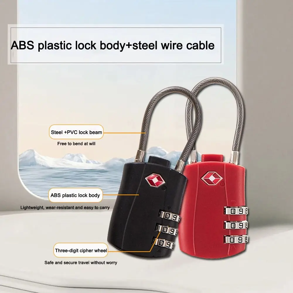 Description Picture 6 of itemDurable TSA 3 Digit Combination Lock Colorful Security Tool Customs Password Lock Anti-theft Suitcase Luggage Coded Lock Travel