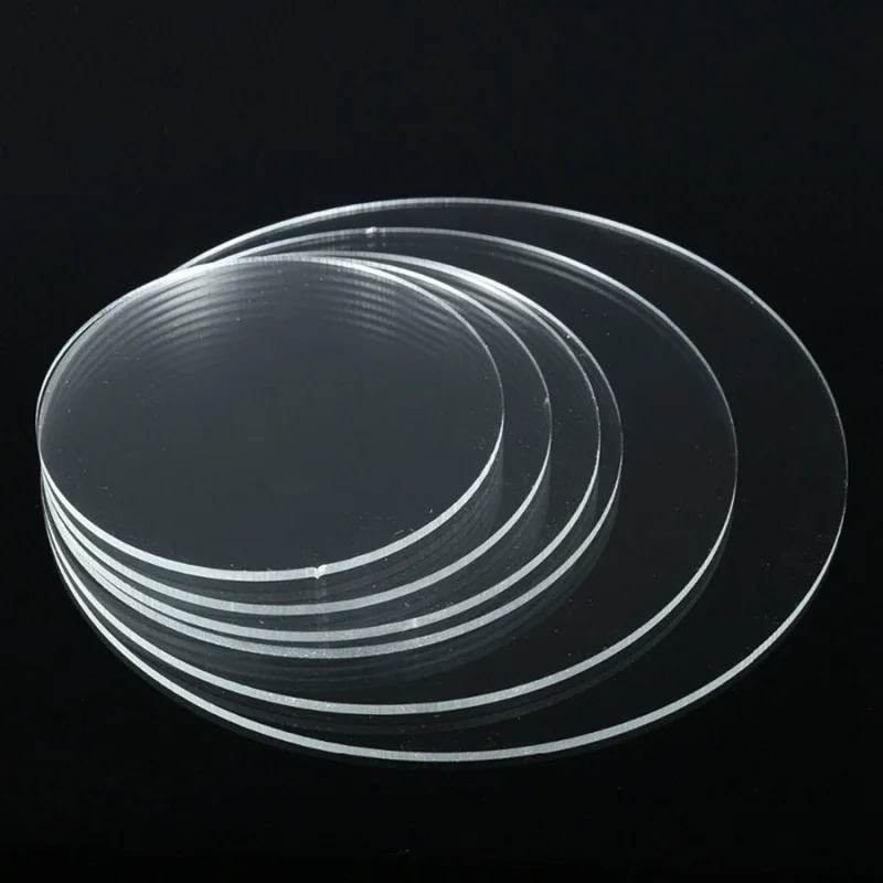 10/15/20/25cm Round Acrylic Cake Tray Circle Reusable Transparent DIY Art Cake Tool Tray Stand Baking Decoration Accessories