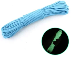 Luminous Glow in the Dark Paracord - 9 Strand, 550 Type, 100FT, Multi - Color (Blue)