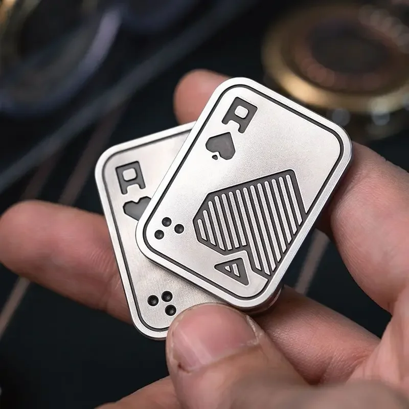 New Metal Poker Push Card Metal EDC Hand Spinner Fidget Spinner Toy Autism Sensory Toy Relieves Stress Fidget Toy