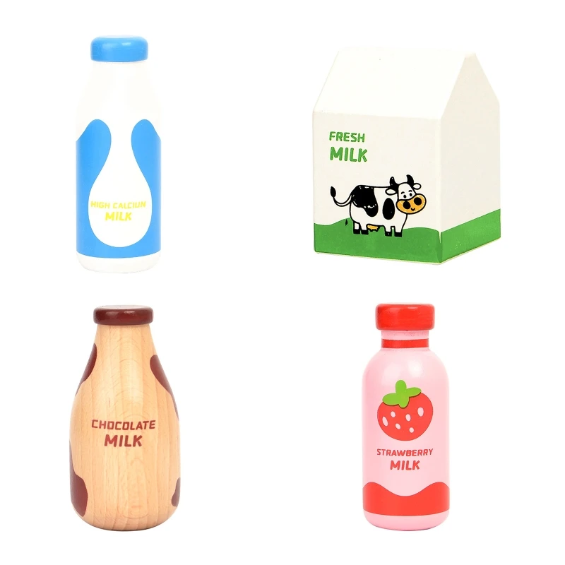 

Children's Fairy Garden Decor Wooden Milk Bottle Portable Dropshipping