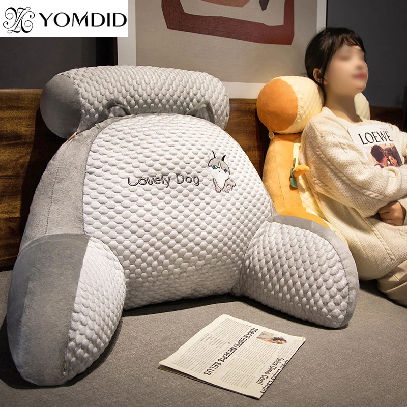 YOMDID All Season Reading Pillow Office Sofa Bedside Back Cushion for Chair Bed Lumbar Support Cushions Backrest with Headrest reading pillow sofa pillow sofa cushion