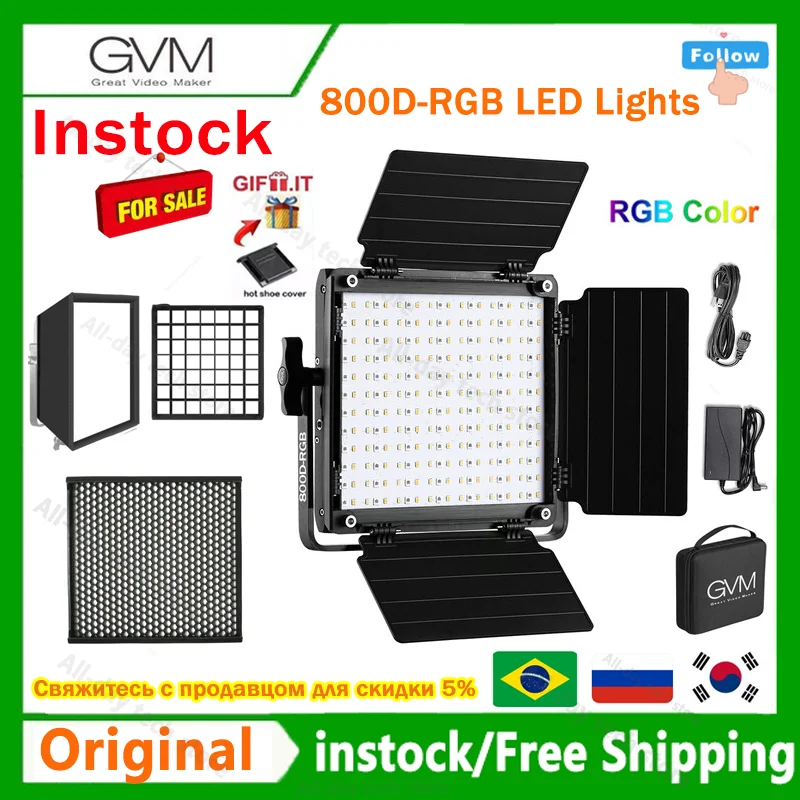 GVM 800DRGB Video Light for Photography Led Lighting Photo Studio Lights For Photo Shoot Camera