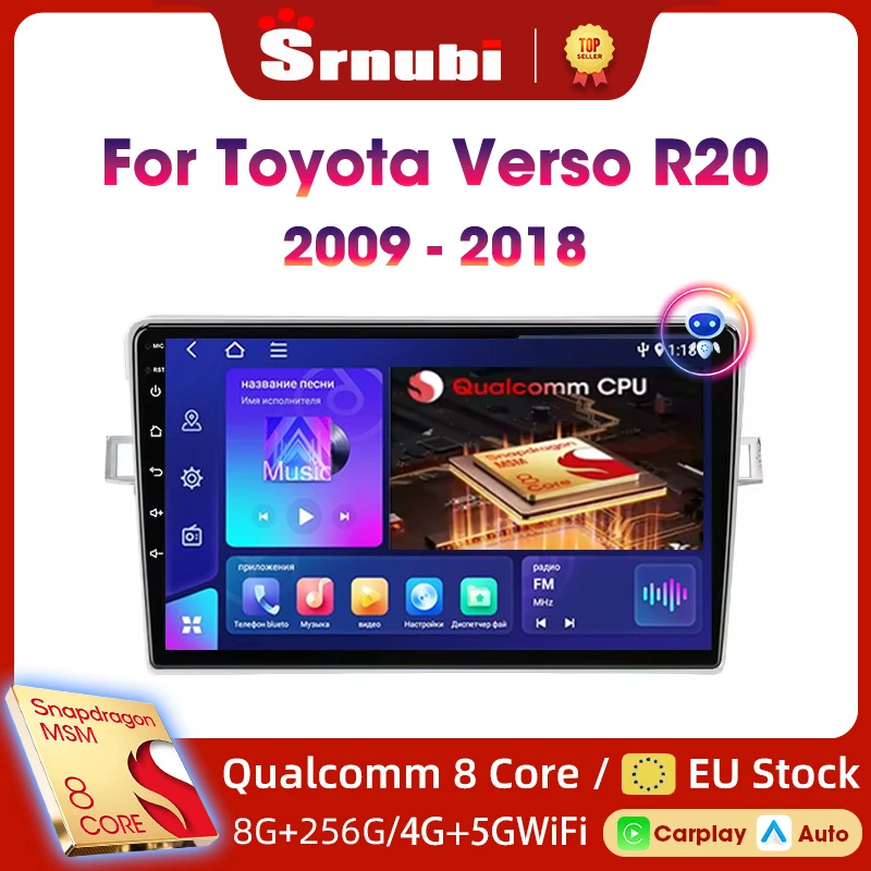 Srnubi Android Drahtlose CarPlay Auto Auto Radio Für Toyota Verso R20 2009-2018 Auto Intelligente Systeme DSP SWC RDS GPS FM BT
