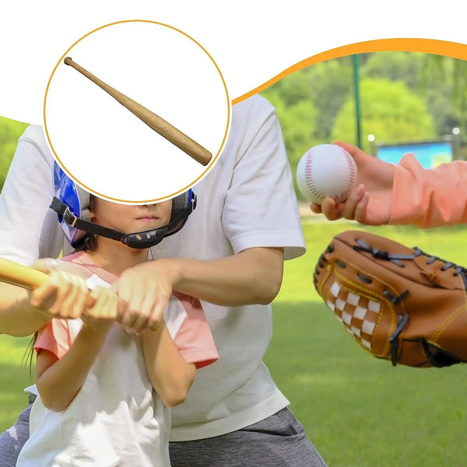 Wood Baseball Bat Baseball Stick Equipment Versatile 18 inch Comfortable Grip Wood Baseball Bat Baseball Stick Equipment Versatile 18 inch Comfortable Grip