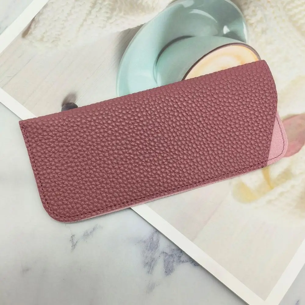Lychee Pattern Water-Resistant PU Leather Eyewear Case - Durable & Easy to Maintain