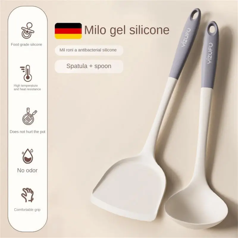 Louche à Soupe Avec Spatule De Cuisine Logo Cuillère De Cuisine Style De Conception De