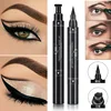 Quick Drying Matte Eyeliner Pen Waterproof Liquid Black Long Lasting 2 In1 Seal Stamp Black Eye Liner Pencil Cosmetics Makeup 1
