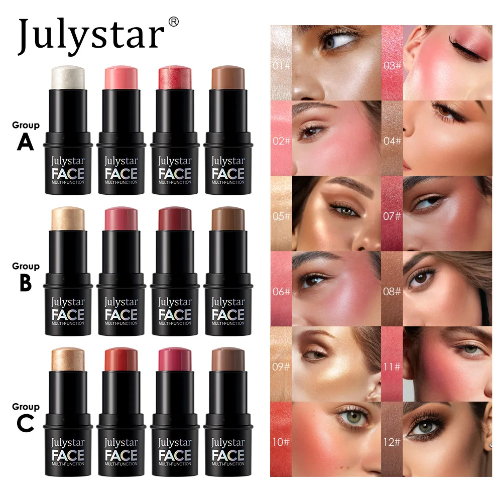 Multifunctional Grooming Stick Four Pack Highlight Brightening Contour Retouching Natural Matte Blush Stick Facial Makeup