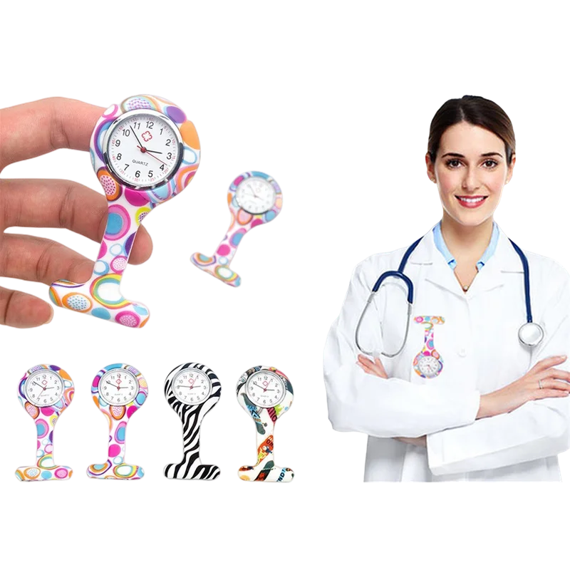 Montre Gousset Infirmière En Silicone - Cadran Blanc, Aiguilles Phosphorescentes - Porte-clés Lavable - Pour Soignants, étudiants Santé - TRIXES - 2