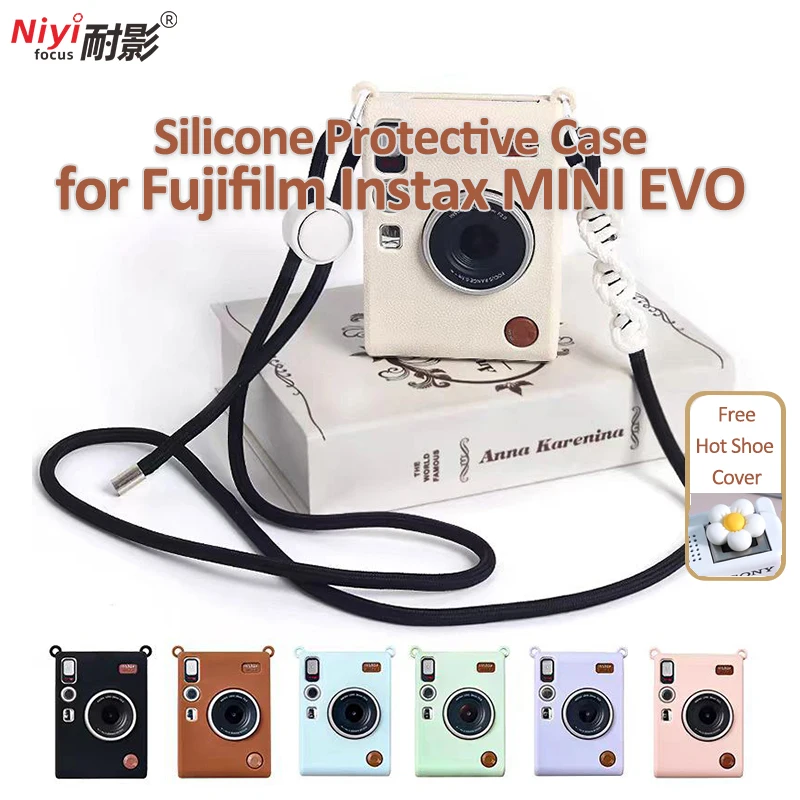 Camera protective Case for Fujifilm Instax MINI EVO Soft Silicone Case Shoulder Strap Dustproof waterproof Cover Bag Pouch